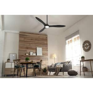 Sleek 60 in. Integrated LED Indoor Coal Smart Ceiling Fan with Remote Control