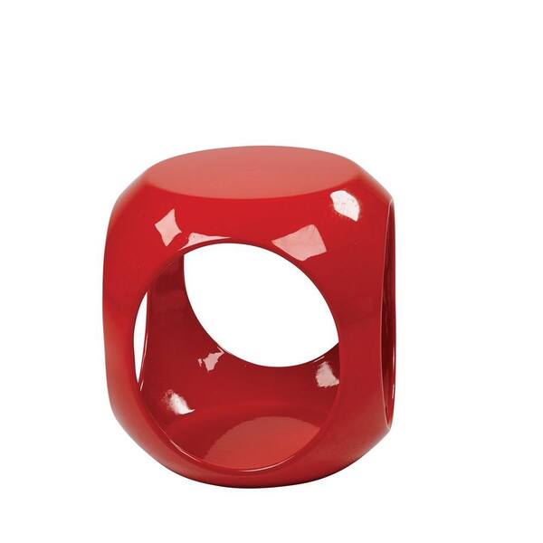 OSP Home Furnishings Slick Cube Red End Table