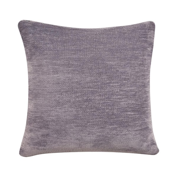 Unbranded Yuvi Frost Gray 20 in. x 20 in. Solid Machine Made Polyfill Throw Pillow