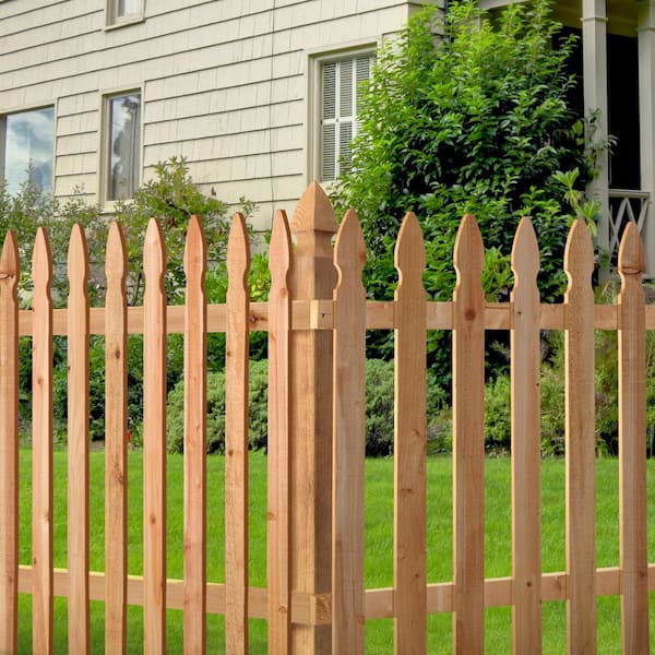 4 in. x 4 in. x 5 ft. Western Red Cedar French Gothic Fence Post (2-Pack)