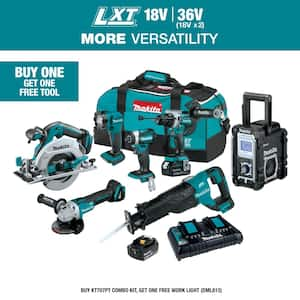 18V 5.0Ah LXT Brushless 7-Piece Kit(Hammer Driver-Drill, Impact Driver, ReciproSaw, Circ Saw, Grinder, Radio, Light)