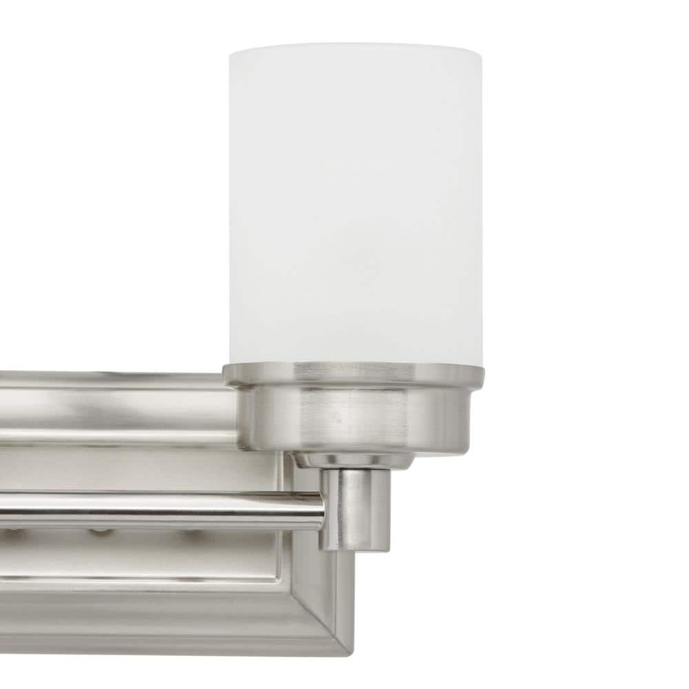 Cade 11.7" Brushed Nickel Vanity Light with Frosted Glass Shades