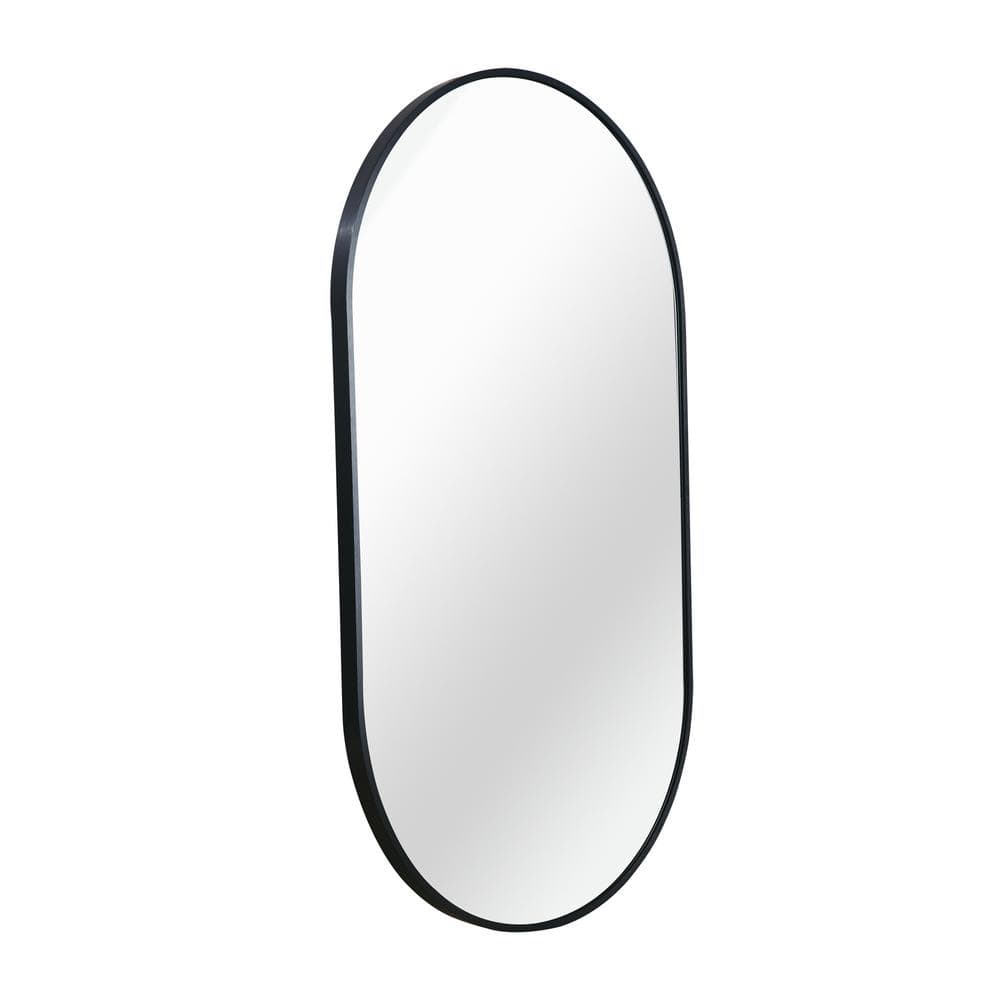 Oval Bathroom Vanity Mirror, 20 in. x 28 in. Black frame Oval Bathroom Mirr