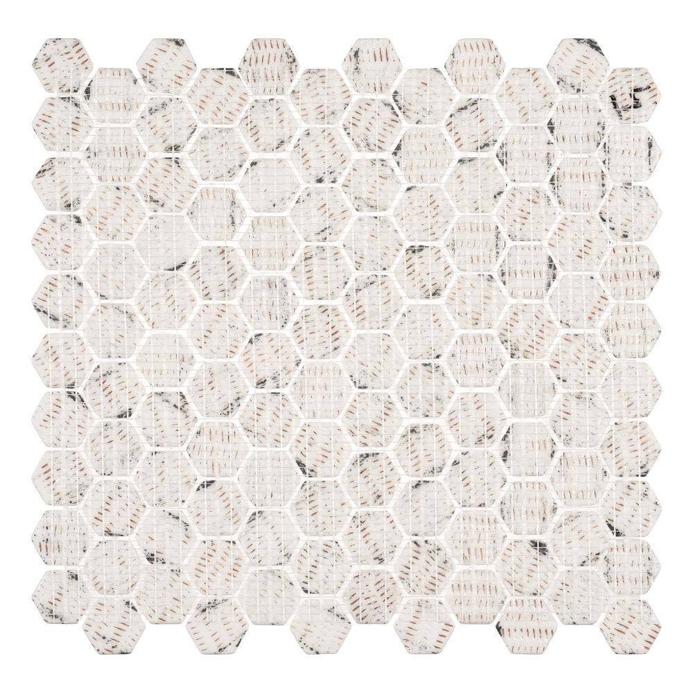 Trillion Matte Blue Glass Hexagon Mosaic Tile