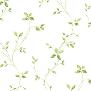 Watercolor Leaves Vinyl Strippable Roll Wallpaper (Covers 56 sq. ft.)