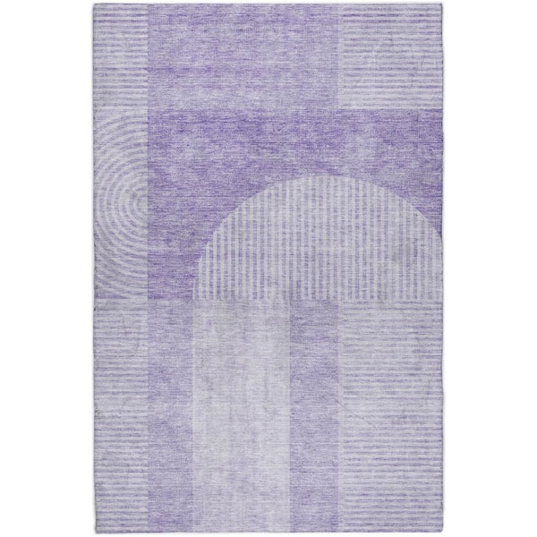 Dream Shag Premium Machine Washable Abstract ADS711 Lavender 3 ft. x 5 ft. Area Rug