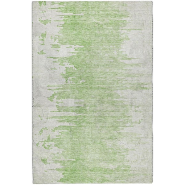 Dream Shag Premium Machine Washable Abstract ADS705 Aloe 9 ft. x 12 ft. Area Rug