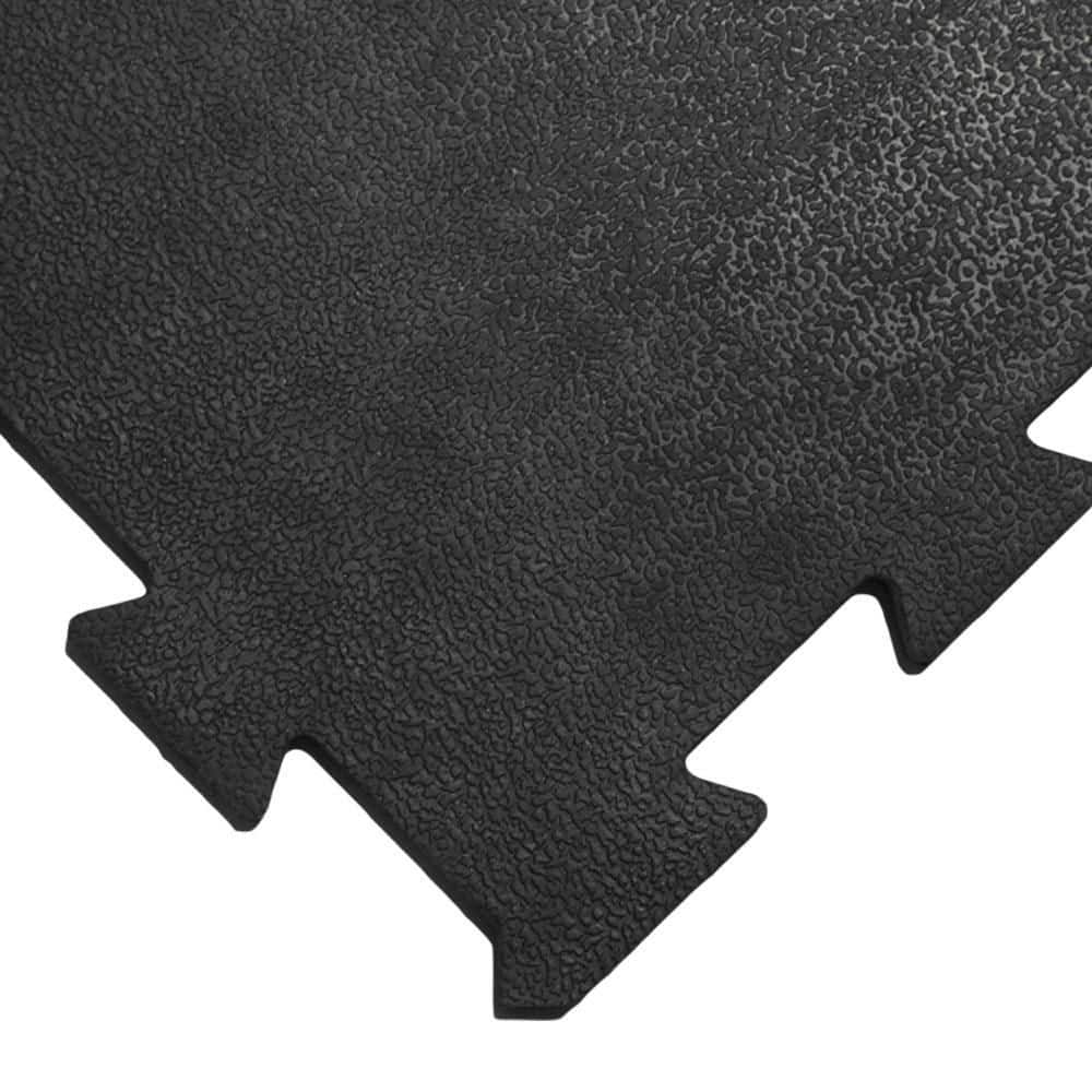 Black Interlocking Rubber Gym Tiles, 24 x 24 Inches, 4-Pack