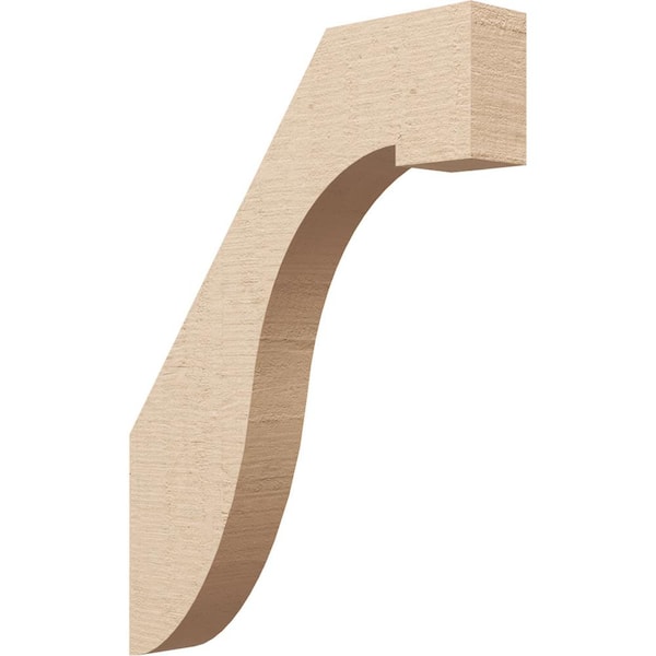 Ekena Millwork 3 in. x 24 in. x 18 in. Del Monte Rough Cedar Woodgrain Timberthane Polyurethane Knee Brace, Primed