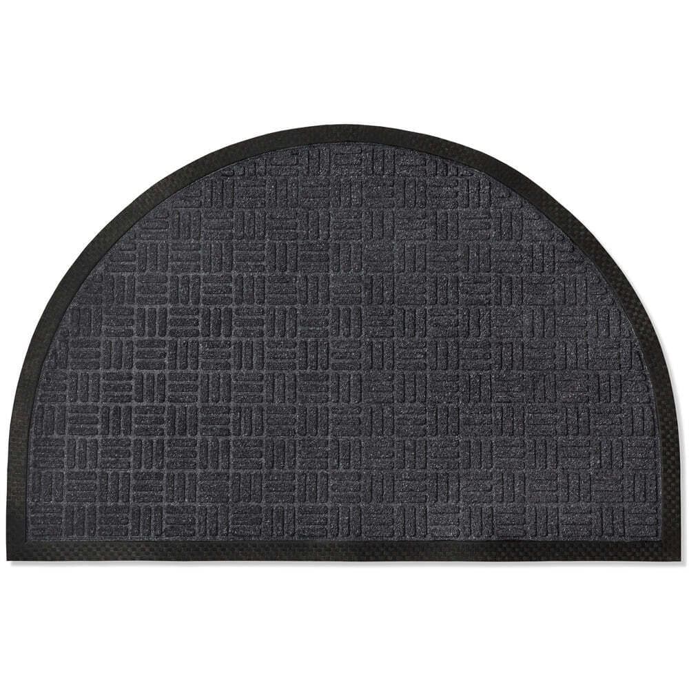 Indoor Outdoor Doormat Black 24 in. x 36 in. Checker Half Round Floor Mat price history on PriceWatchPro