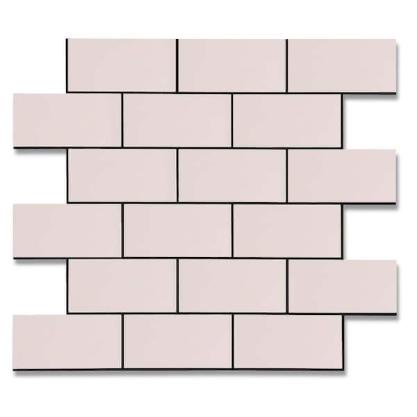 Yipscazo 12 in. x 12 in. PVC Gray Nude Black Grout Peel and Stick Backsplash Subway Tiles Kitchen (20-Sheets/20 sq. ft.)