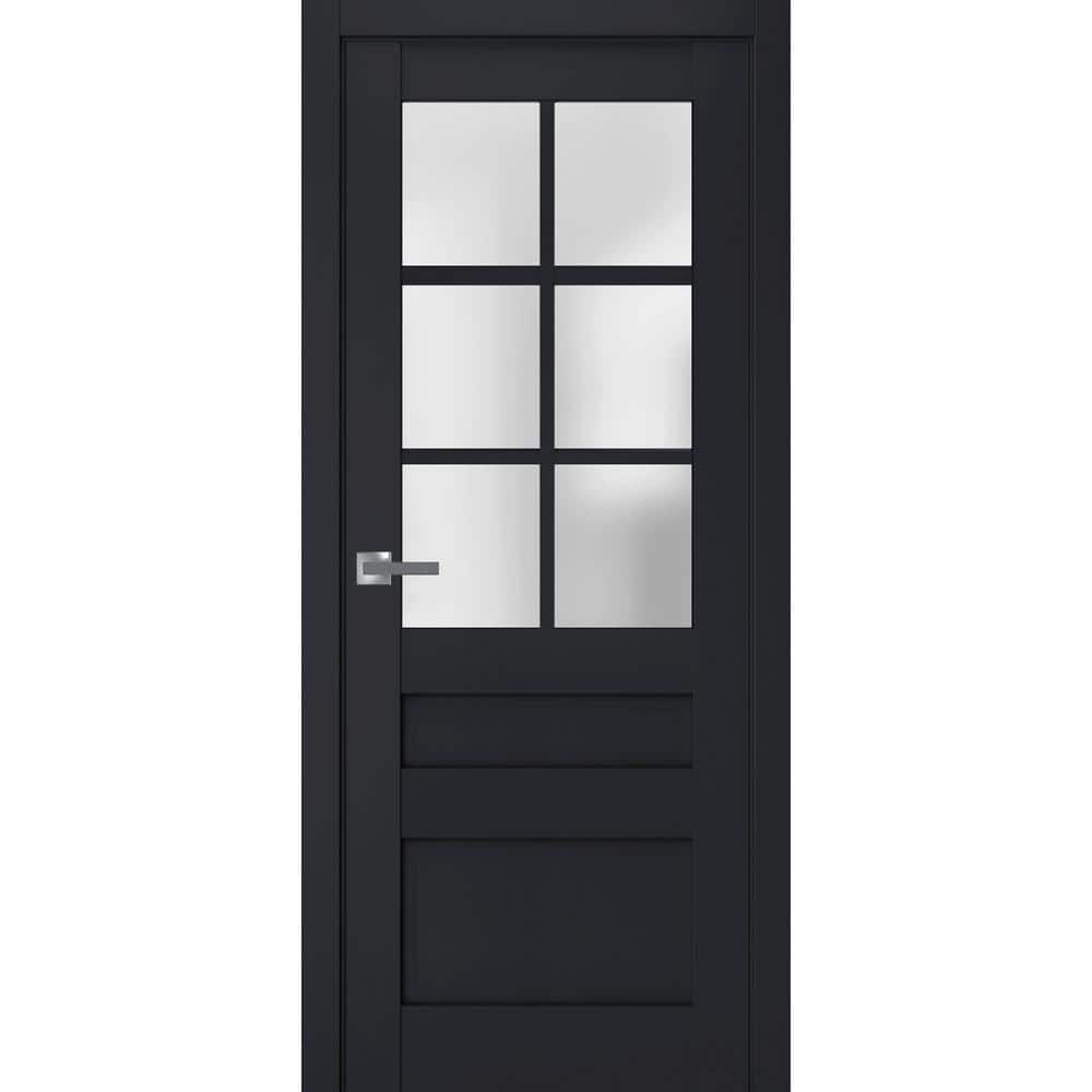 18 in. x 96 in. 1 Panel Antracite Finished Solid Wood Sliding Door with Hardware price history on PriceWatchPro
