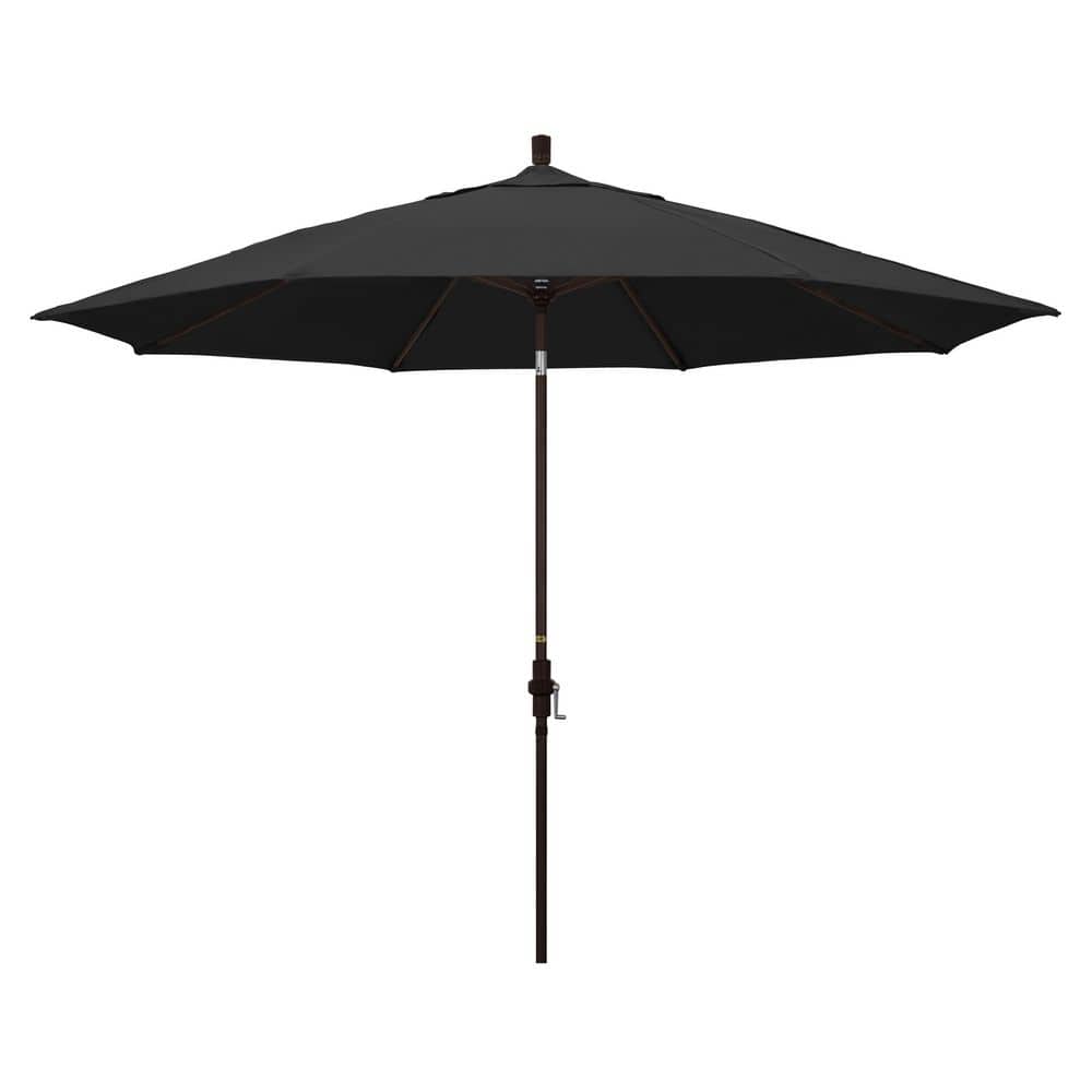 11 ft. Bronze Aluminum Market Patio Umbrella with Aluminum Ribs Collar Tilt Crank Lift in Black Pacifica price history on PriceWatchPro