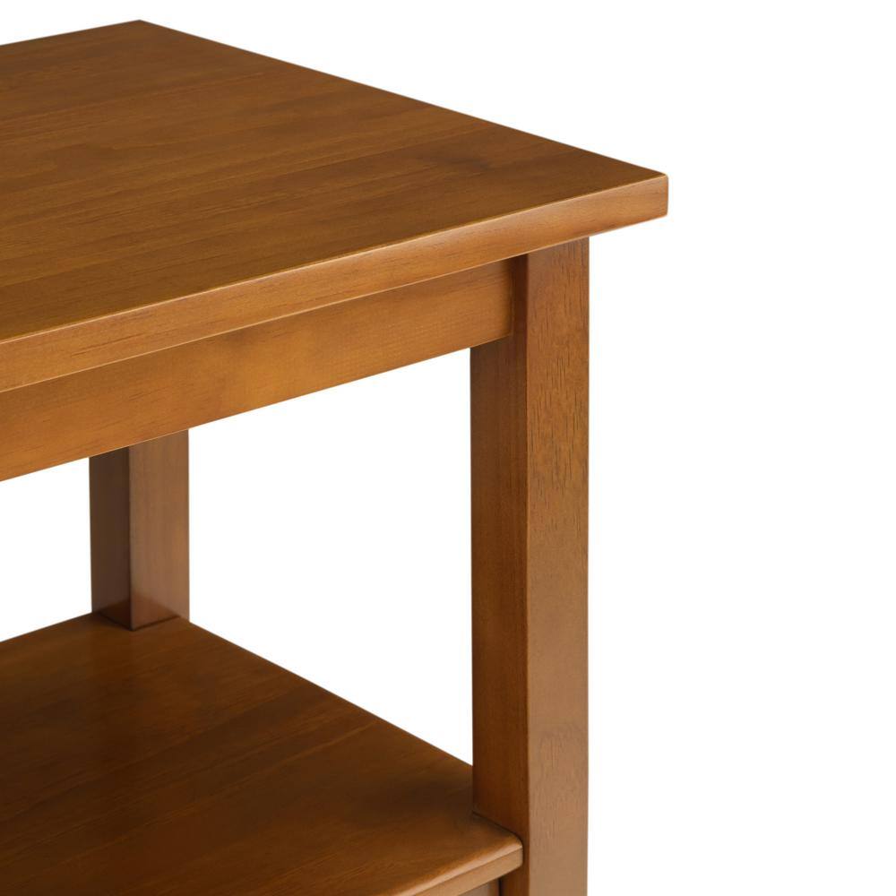 Shaker Style Light Golden Brown Solid Wood Console with Storage
