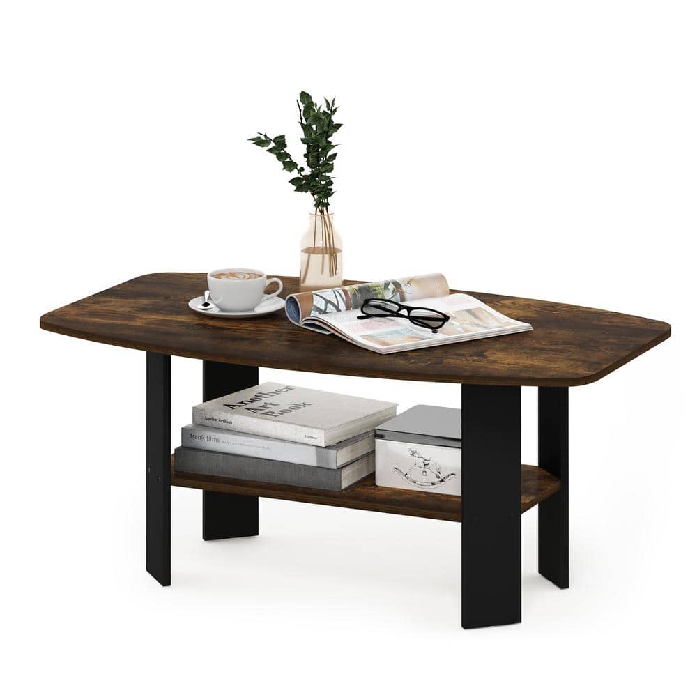 Compact Modern Amber Pine Rectangular Coffee Table