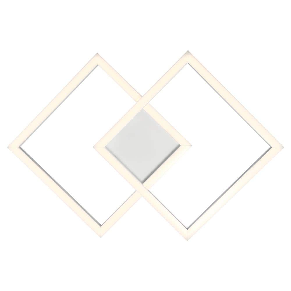 Modern Squared Black Dimmable LED Wall Sconce - 18.5"