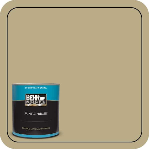 BEHR PREMIUM PLUS 1 qt. #S330-4 Fennel Seed Satin Enamel Exterior Paint & Primer