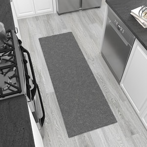 Shaggy Collection Non-Slip Rubberback Solid Soft Gray 1 ft. 8 in. x 4 ft. 11 in. Indoor Runner Rug