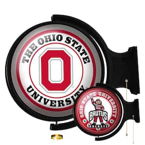 Ohio State Buckeyes: Original "Pub Style" Round Rotating Lighted Wall Sign (23"L x 21"W x 5"H)