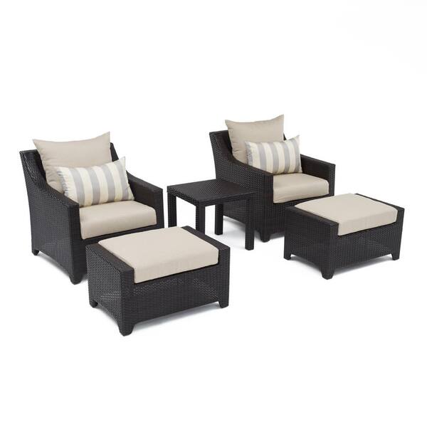 RST Brands Deco 5-Piece Patio Chat Set with Slate Grey Cushions
