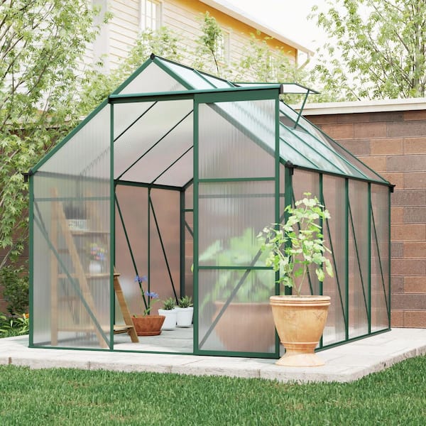 6 x 8 ft. Outdoor Patio Greenhouse-Green