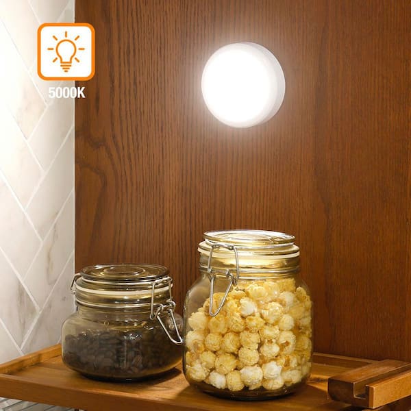 HDX 2.5 in. Battery Powered 5000K Integrated LED White Puck Light