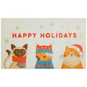 Holiday Cats Multi 2 ft. x 3 ft. 4 in. Holiday Area Rug