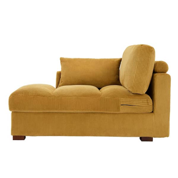 Uixe Modern Left Arm Facing Orange Corduroy Polyester