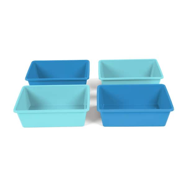 Humble Crew Blue and Teal Large Plastic Storage Bins (Set of 4) XL104 - The  Home Depot