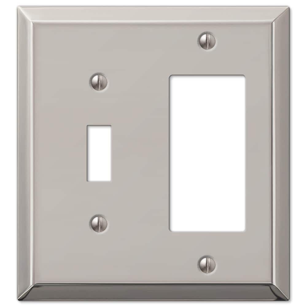 AMERELLE Metallic 2 Gang 1-Toggle and 1-Rocker Steel Wall Plate ...