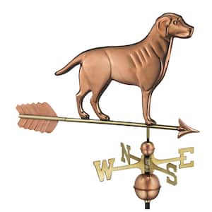 Labrador Retriever Weathervane with Arrow - Pure Copper