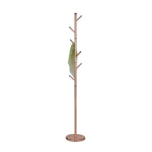 SignatureHome Rose Gold Finish Material Metal Juno Coat Rack With Number of Hooks 6 Dimensions: 11"W x 11"L x 72