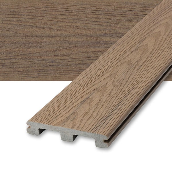 Deckorators Venture 1 in. x 6 in. x 16 ft. Sandbar Brown Grooved Edge Composite Deck Board