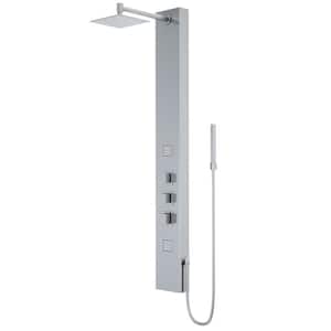 Rector 55 in. 2-Jet High Pressure Shower System with Fixed Rainhead and Handheld Dual Shower in Stainless Steel