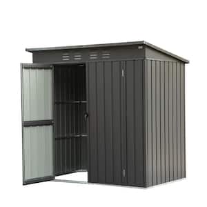 Installed 5 ft. W x 3 ft. D Metal Black Shed with Lockable DoubleDoor (15 sq. ft.)
