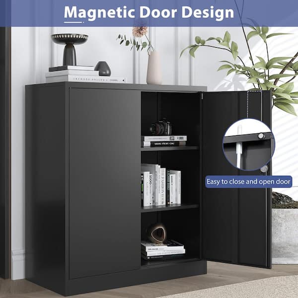 Yizosh 31.5 in. W x 35.4 in. H x 15.7 in. D 2-Adjustable Shelves