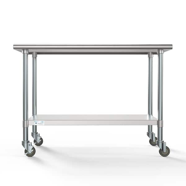 Stainless Steel Table For Prep & Work 24 X 48 Inches With Caster