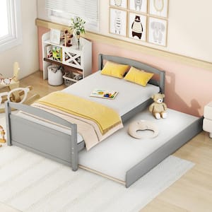 Gray Twin Size Wood Frame Daybed with Trundle