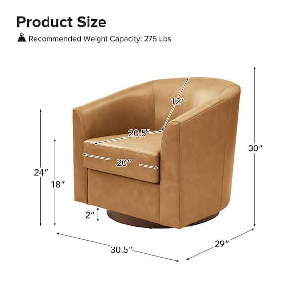 JAYDEN CREATION Teeny Modern Genuine Leather Swivel Barrel Chair Set of 2 with Solid Wood Base-Camel ZSWMJ0299-CML-S2 - The Home Depot JAYDEN CREATION Teeny Modern Genuine Leather Swivel Barrel Chair Set of 2 with Solid Wood Base-Camel ZSWMJ0299-CML-S2 - The Home Depot