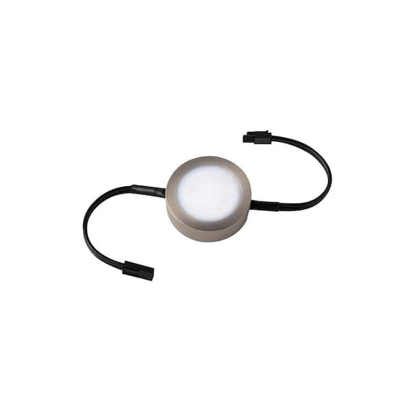 Hardwired/Plug-In - 1 Double Wire Dimmable Selectable CCT Integrated LED 290 Lumens Puck Light in Brushed Nickel