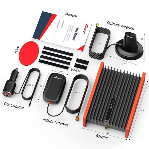 HiBoost Travel DC Car Cell Phone Signal Booster Kit C30G-5S