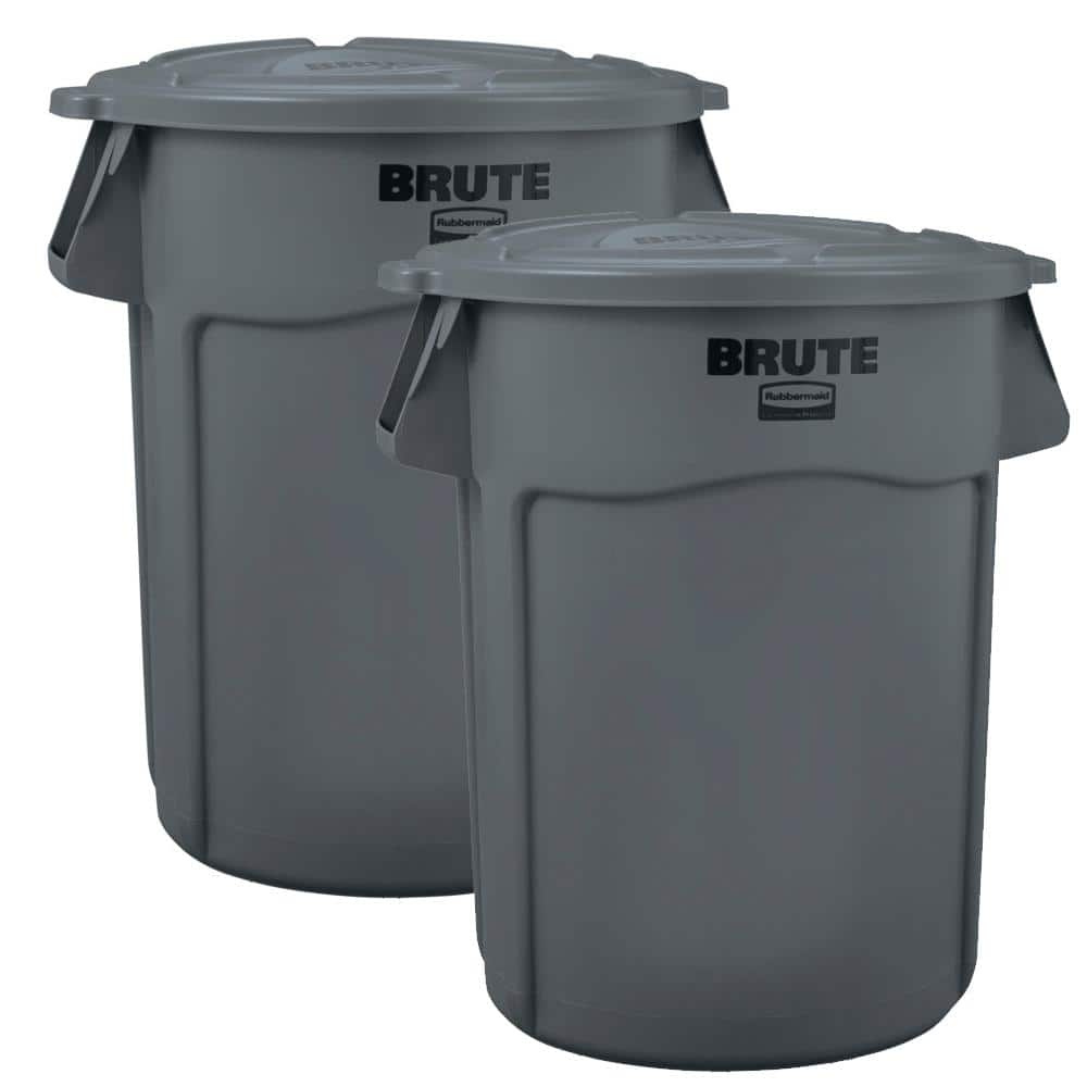 Rubbermaid Commercial Products Brute 44 Gal. Grey Round Vented Trash ...