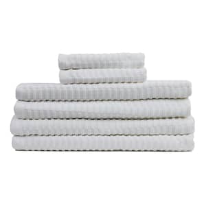 Lisbon 6-Piece White Solid 100% Cotton Bath Towel Set