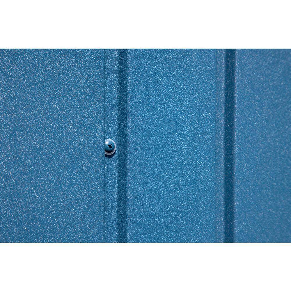 Elite 14 ft. Blue Steel Storage Shed with Swing Doors