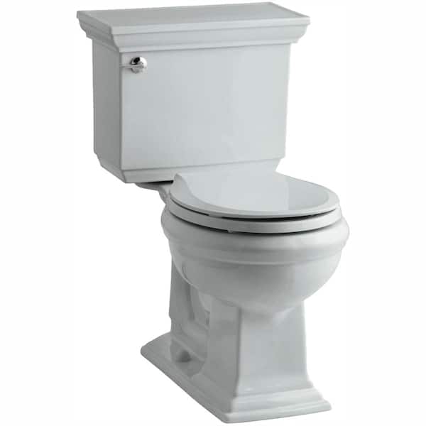 KOHLER Memoirs Stately 2-piece 1.28 GPF Single Flush Round Toilet with AquaPiston Flushing Technology in Ice Grey