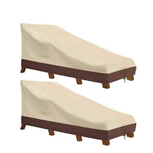 Waterproof Outdoor Patio Chaise Lounge Covers Coffee, 600D, 76 in.x 32 in. x 32in.(2 Pack)