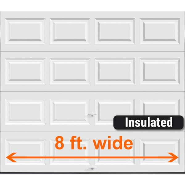 Clopay Classic Steel Short Panel 8 ft x 7 ft Insulated 6.5 R-Value White Garage Door without Windows