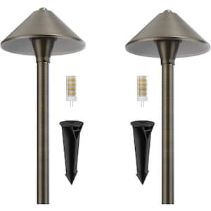 Brass Low Voltage Electric LED Pathway, Waterproof Path Light with 2700K for Outdoor (2 Packs)