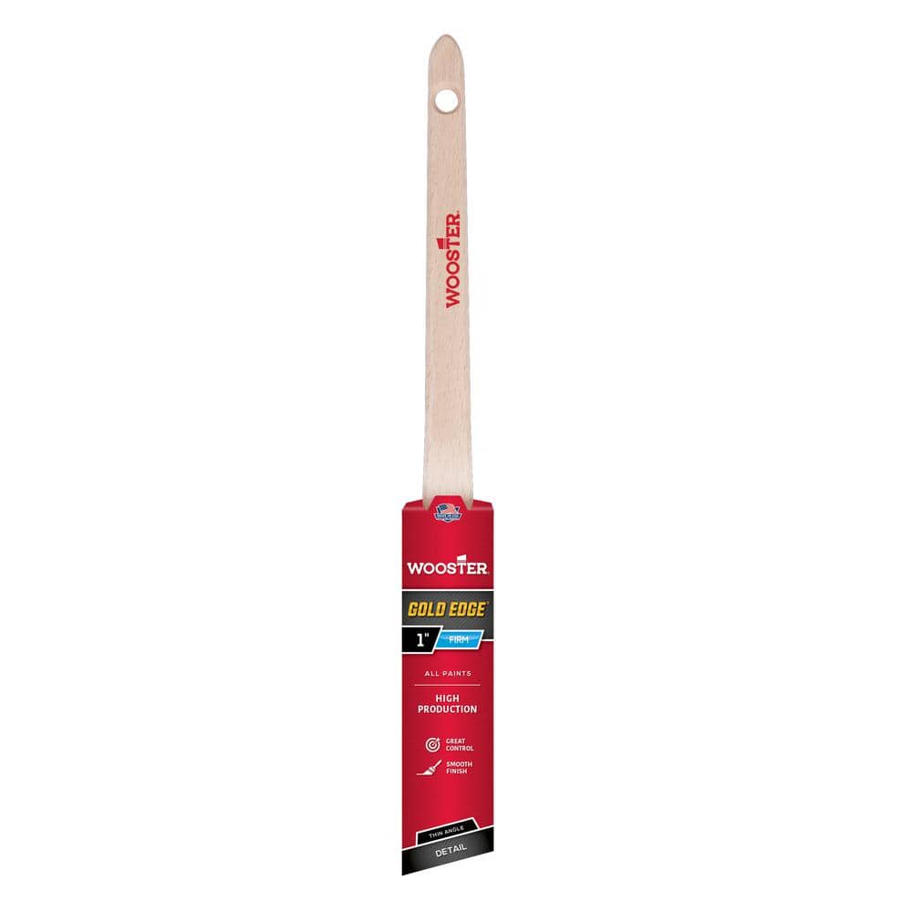 Wooster 1 in. Gold Edge Polyester Thin Angle Sash Brush