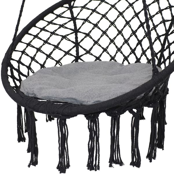 Decoris - Chaise hamac à suspendre Noir Ø.82 x H.123 cm - Jardiland